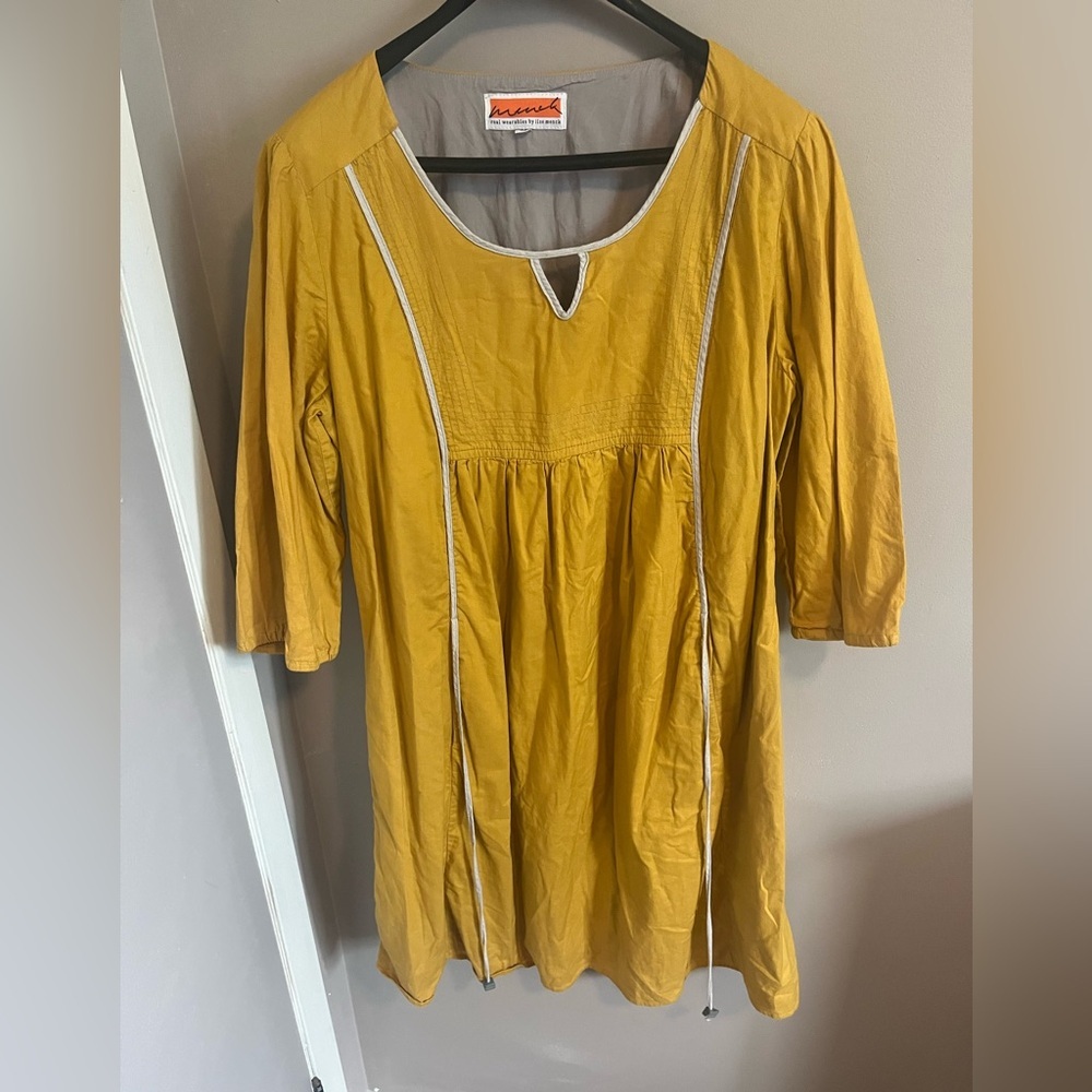 Ilse Menck South African designer lagenlook dress  cotton shell accents M - Picture 2 of 15